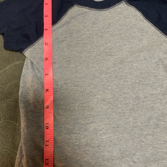 Baby/Toddler | Cat & Jack | Heather Gray & Navy Color Block Shirt | 12M - Picture 4 of 6